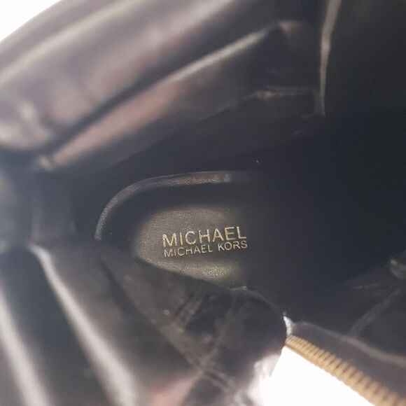 Michael Kors ROSARIO Leather Calf Hair Leopard Cheetah Combat Boots 7 7M brown - Picture 9 of 11